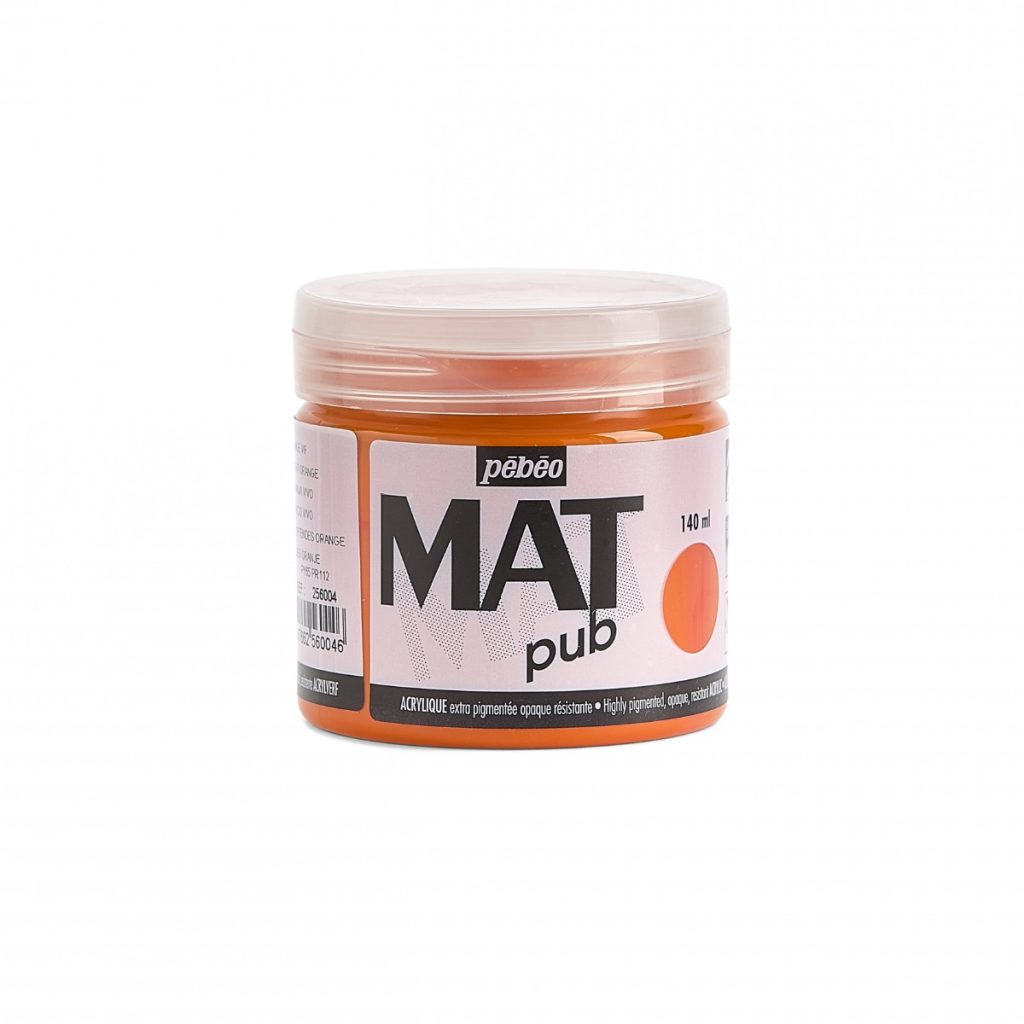 Pébéo Peinture Acrylique ACRYLIQUE MAT PUB 140 ML ORANGE VIF Vue de face