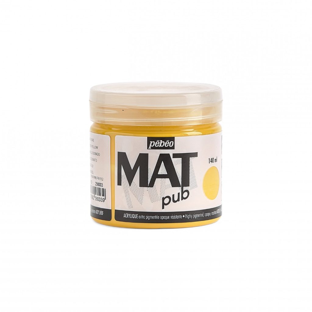 Pébéo Peinture Acrylique ACRYLIQUE MAT PUB 140 ML JAUNE DORE Vue de face