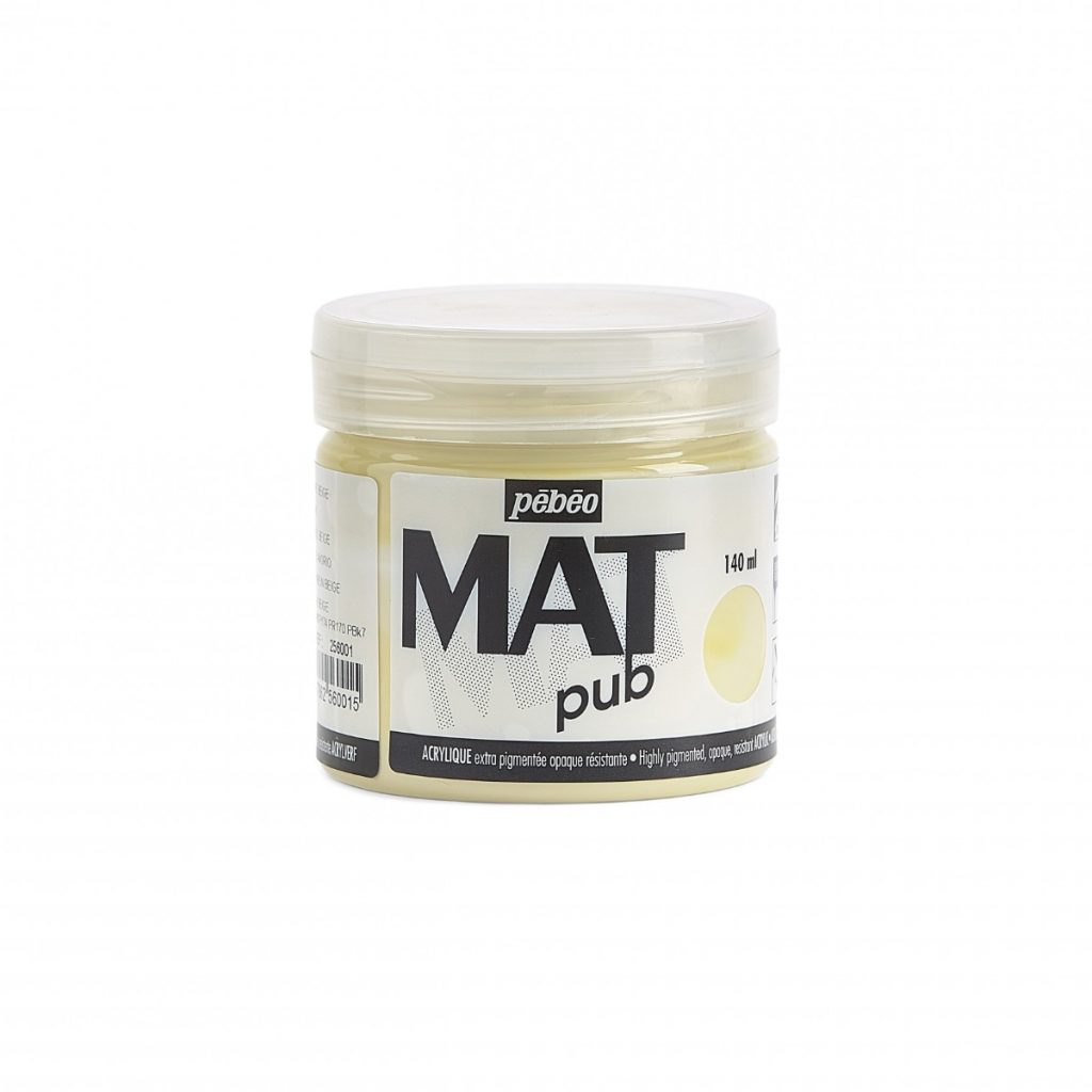Pébéo Peinture Acrylique ACRYLIQUE MAT PUB 140 ML IVOIRE BEIGE Vue de face