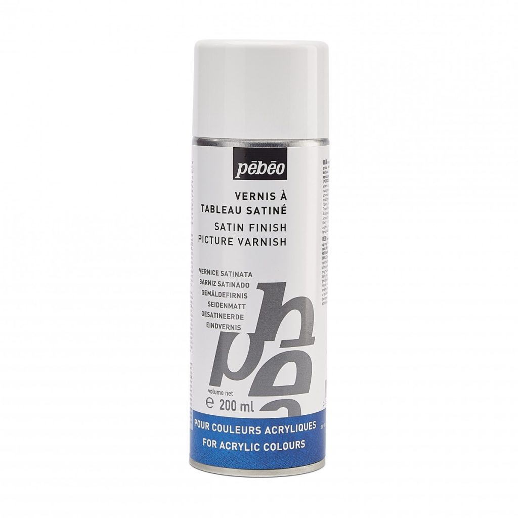Pébéo ARTIST ACRYLICS 200 ML VERNIS ACRYLIQUE SATINÉ PHASE SOLVANT EN SPRAY Vue de face