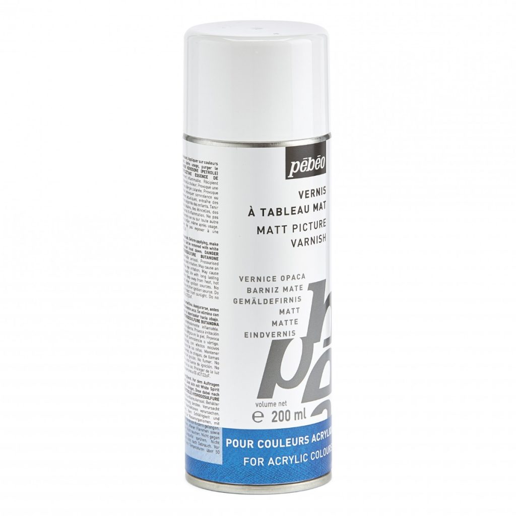 Pébéo ARTIST ACRYLICS 200 ML VERNIS MAT PHASE SOLVANT EN SPRAY Vue de droite
