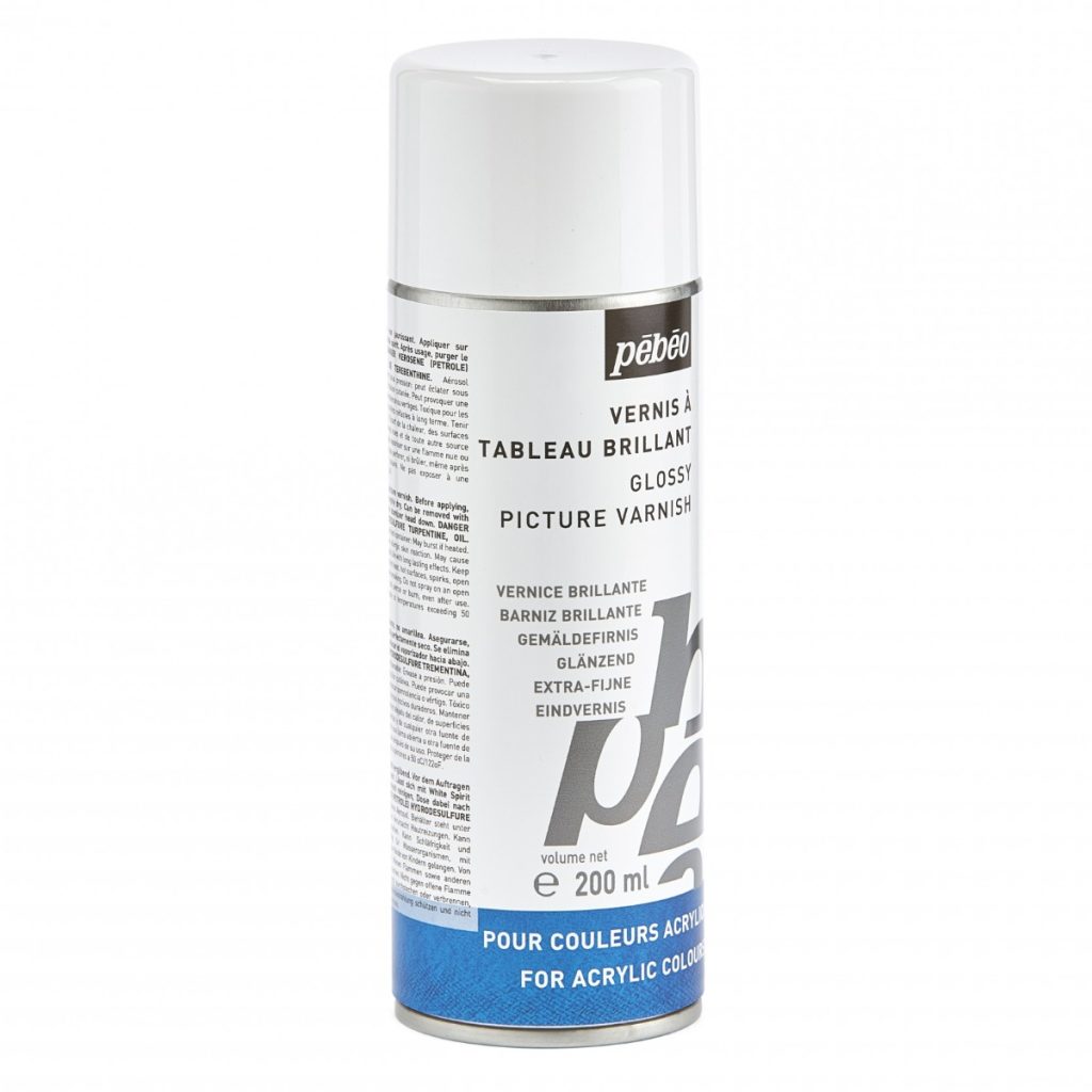Pébéo ARTIST ACRYLICS 200 ML VERNIS BRILLANT PHASE SOLVANT EN SPRAY Vue de droite