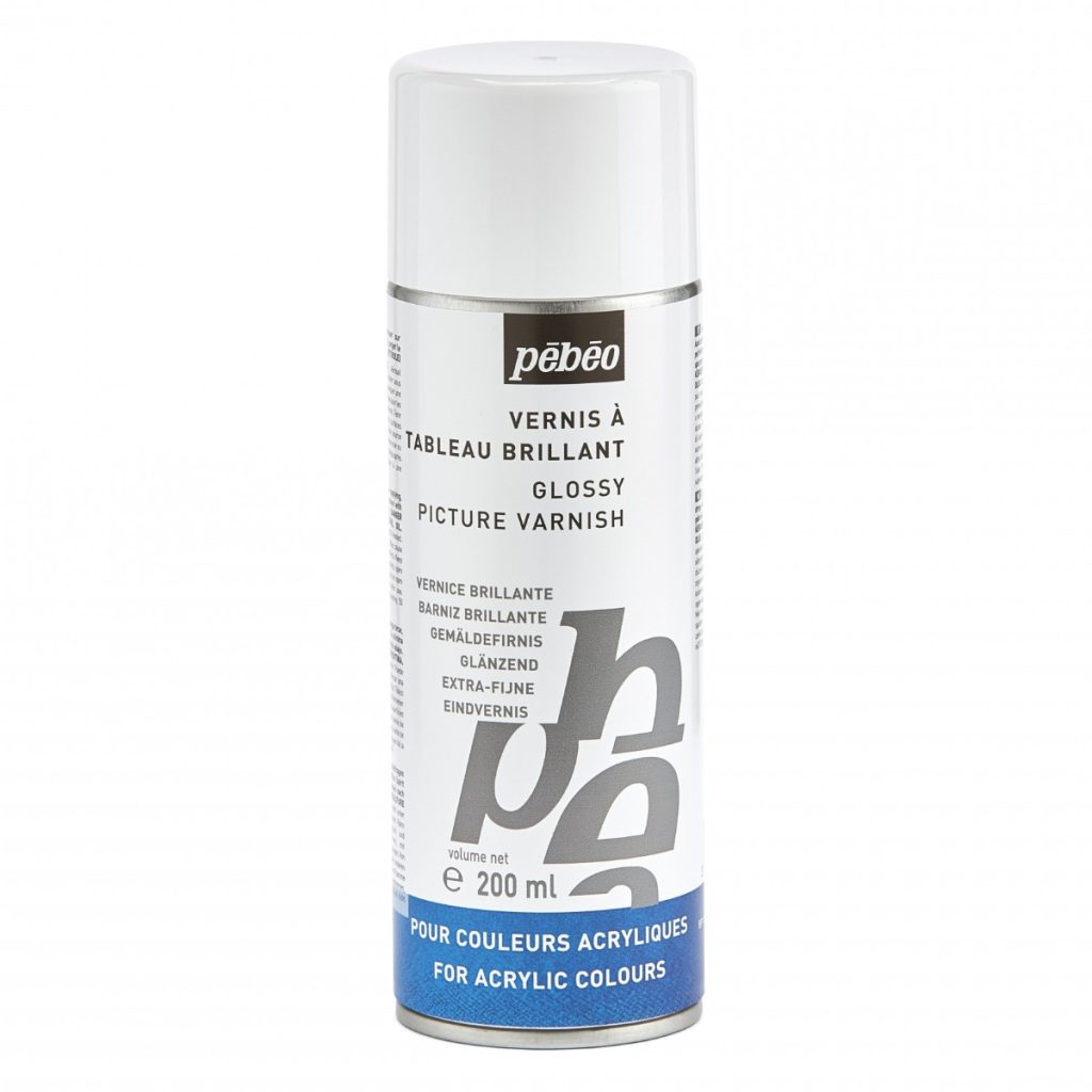 Pébéo ARTIST ACRYLICS 200 ML VERNIS BRILLANT PHASE SOLVANT EN SPRAY Vue de face