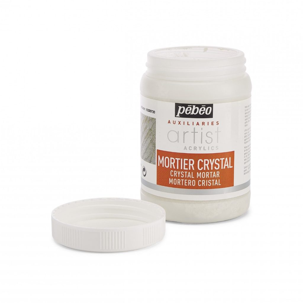 Pébéo ARTIST ACRYLICS 250 ML MORTIER CRYSTAL Bouchon ouvert