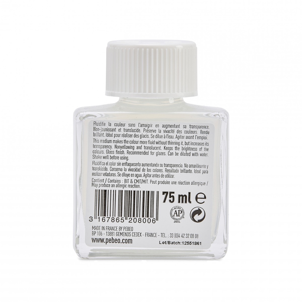 Pébéo ARTIST ACRYLICS 75 ML MÉDIUM BRILLANT Vue de dos