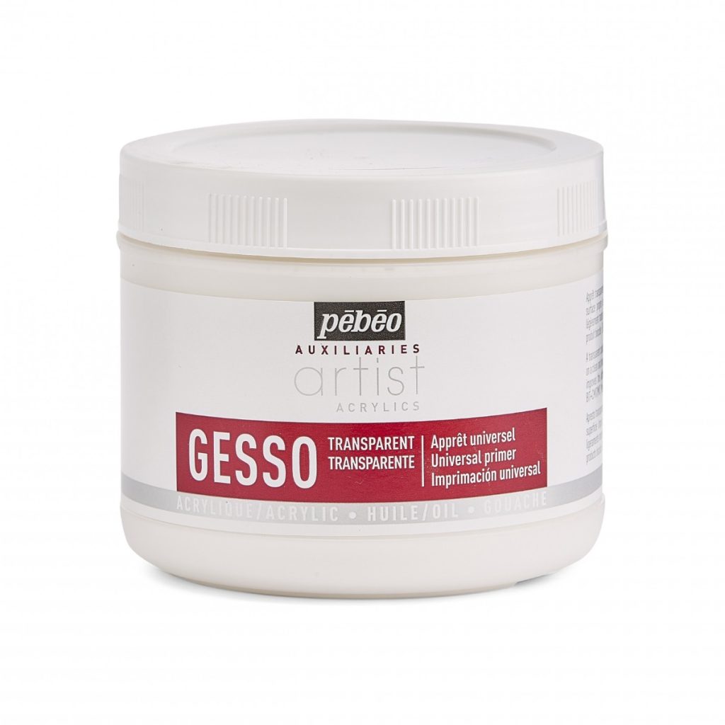 Pébéo Gesso Blanc ARTIST ACRYLICS 500 ML GESSO TRANSPARENT Vue de face