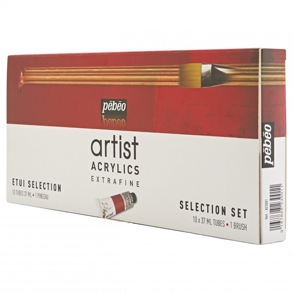 Pébéo Coffret Peinture Acrylique ARTIST ACRYLICS ETUI SELECTION Vue de gauche