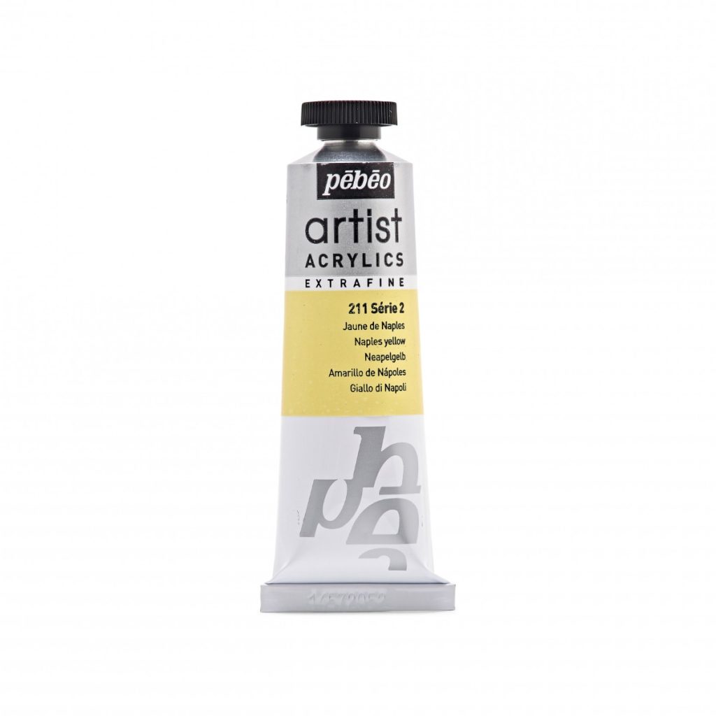 Pébéo Peinture Acrylique ARTIST ACRYLICS 37 ML JAUNE DE NAPLES Vue de face