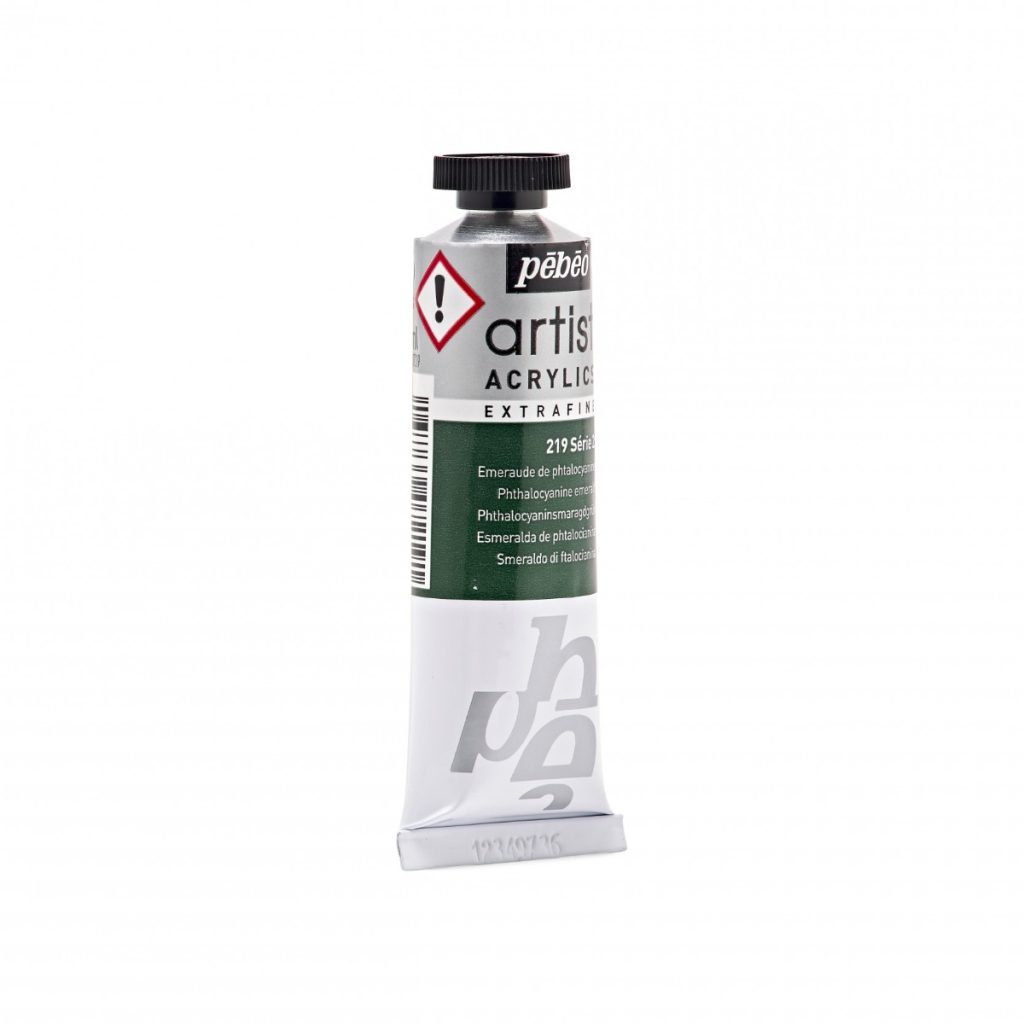 Pébéo Peinture Acrylique ARTIST ACRYLICS 37 ML EMERAUDE DE PHTALOCYANINE Vue de droite