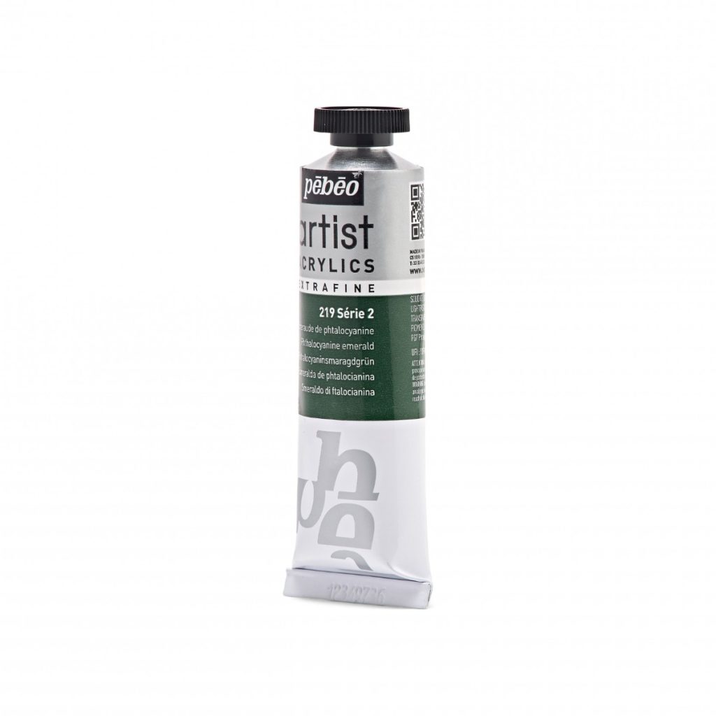 Pébéo Peinture Acrylique ARTIST ACRYLICS 37 ML EMERAUDE DE PHTALOCYANINE Vue de gauche