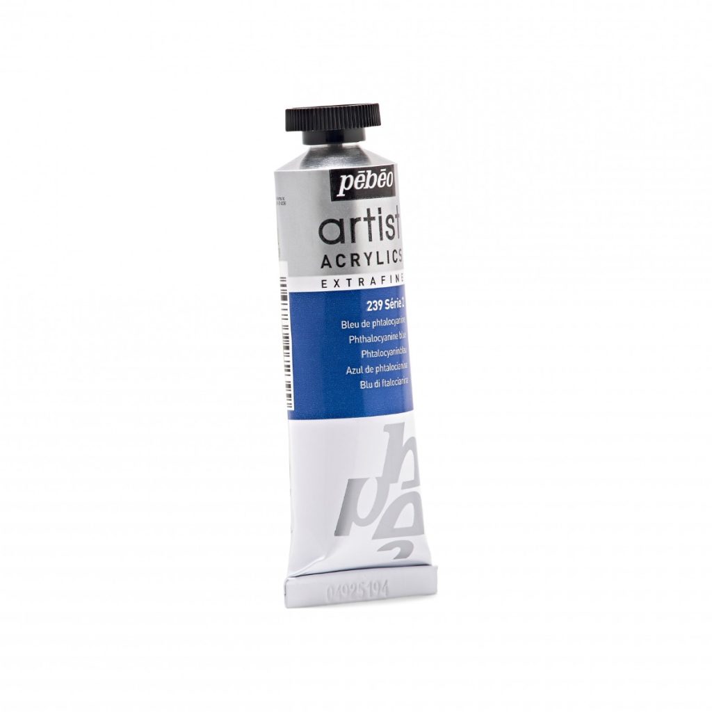 Pébéo Peinture Acrylique ARTIST ACRYLICS 37 ML BLEU PHTALOCYANINE Vue de droite