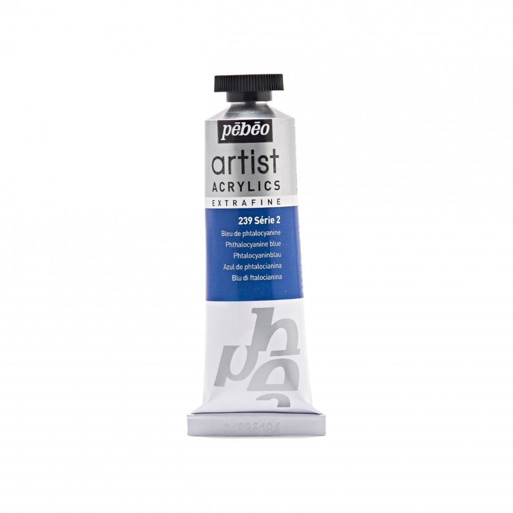 Pébéo Peinture Acrylique ARTIST ACRYLICS 37 ML BLEU PHTALOCYANINE Vue de face