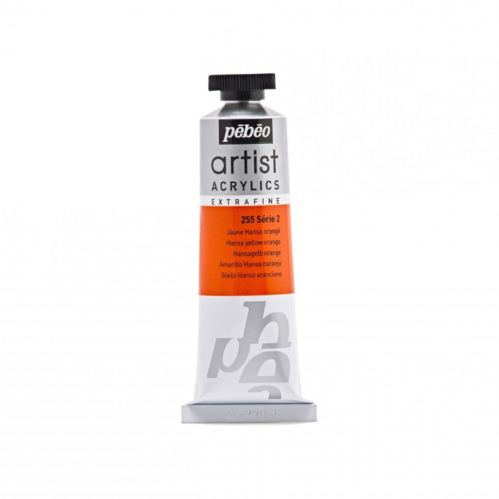 Pébéo Peinture Acrylique ARTIST ACRYLICS 37 ML JAUNE HANSA ORANGE Vue de face