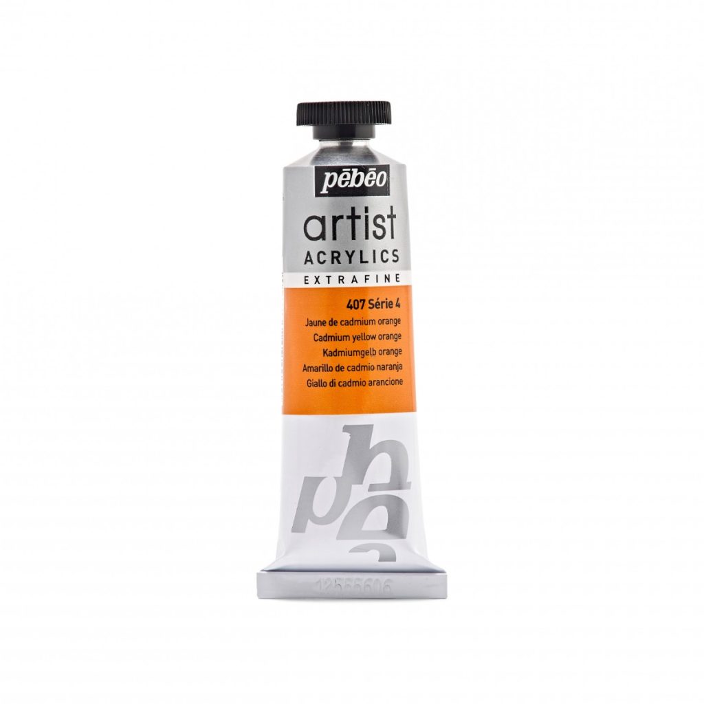 Pébéo Peinture Acrylique ARTIST ACRYLICS 37 ML JAUNE DE CADMIUM ORANGE Vue de face