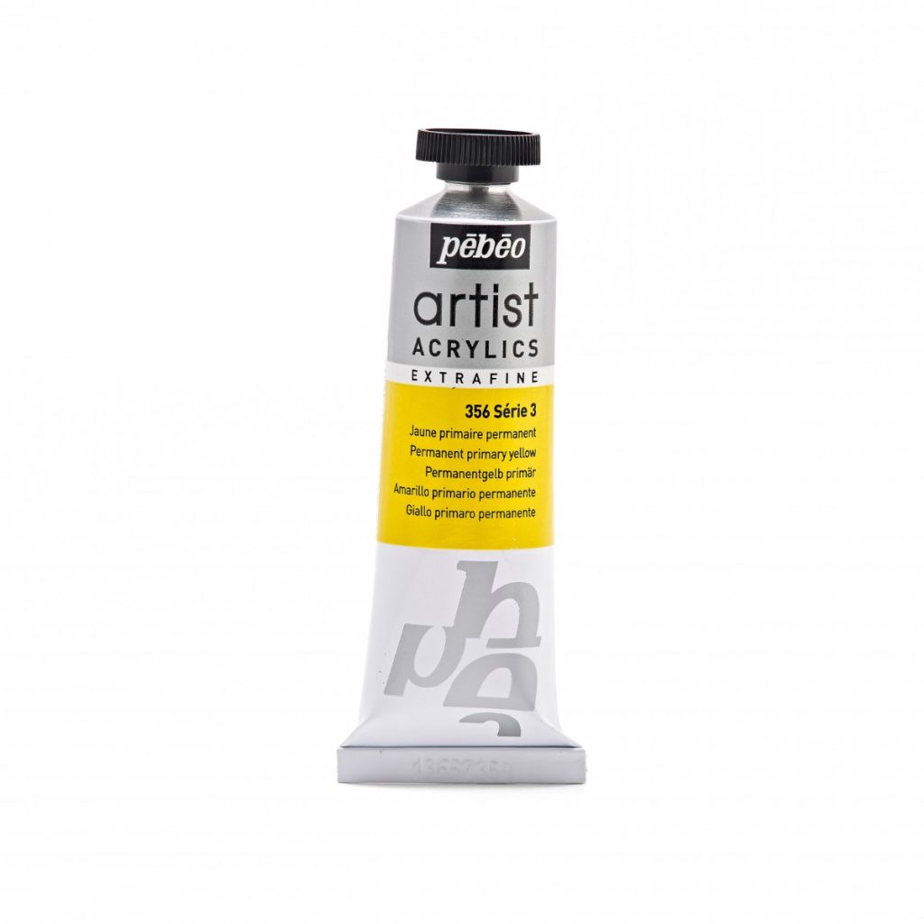 Pébéo Peinture Acrylique ARTIST ACRYLICS 37 ML JAUNE PRIMAIRE PERMANENT Vue de face