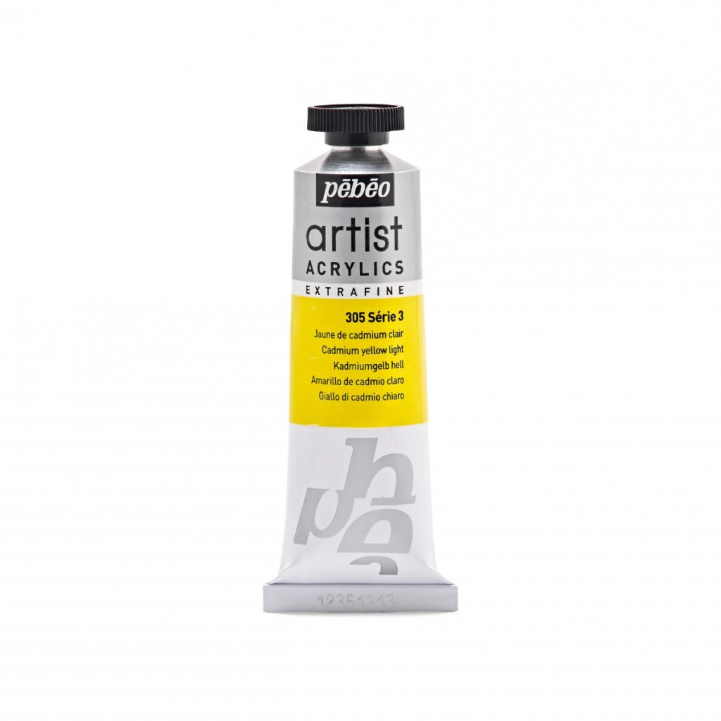 Pébéo Peinture Acrylique ARTIST ACRYLICS 37 ML JAUNE DE CADMIUM CLAIR Vue de face