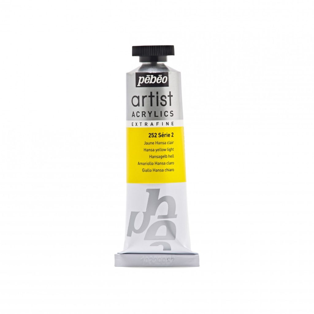 Pébéo Peinture Acrylique ARTIST ACRYLICS 37 ML JAUNE HANSA CLAIR Vue de face