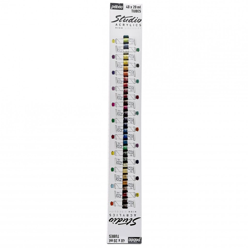 Pébéo STUDIO ACRYLICS ETUI 40 TUBES DE 20 ML ASSORTIS Vue de face