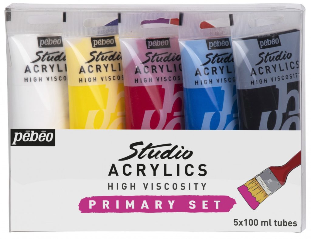 Pébéo STUDIO ACRYLICS PACK PRIMAIRES 5 TUBES 100 ML Vue de face
