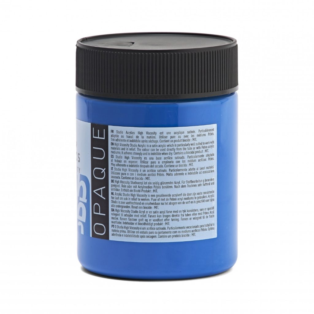 Pébéo ACRYLIQUE FINE STUDIO ACRYLICS 500 ML CYAN PRIMAIRE OPAQUE Vue de dos
