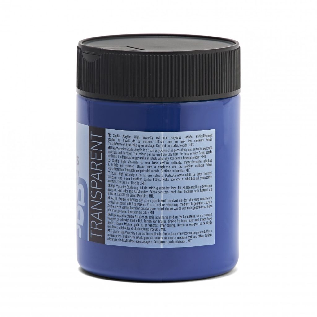 Pébéo ACRYLIQUE FINE STUDIO ACRYLICS 500 ML BLEU PHTALOCYANINE Vue de dos