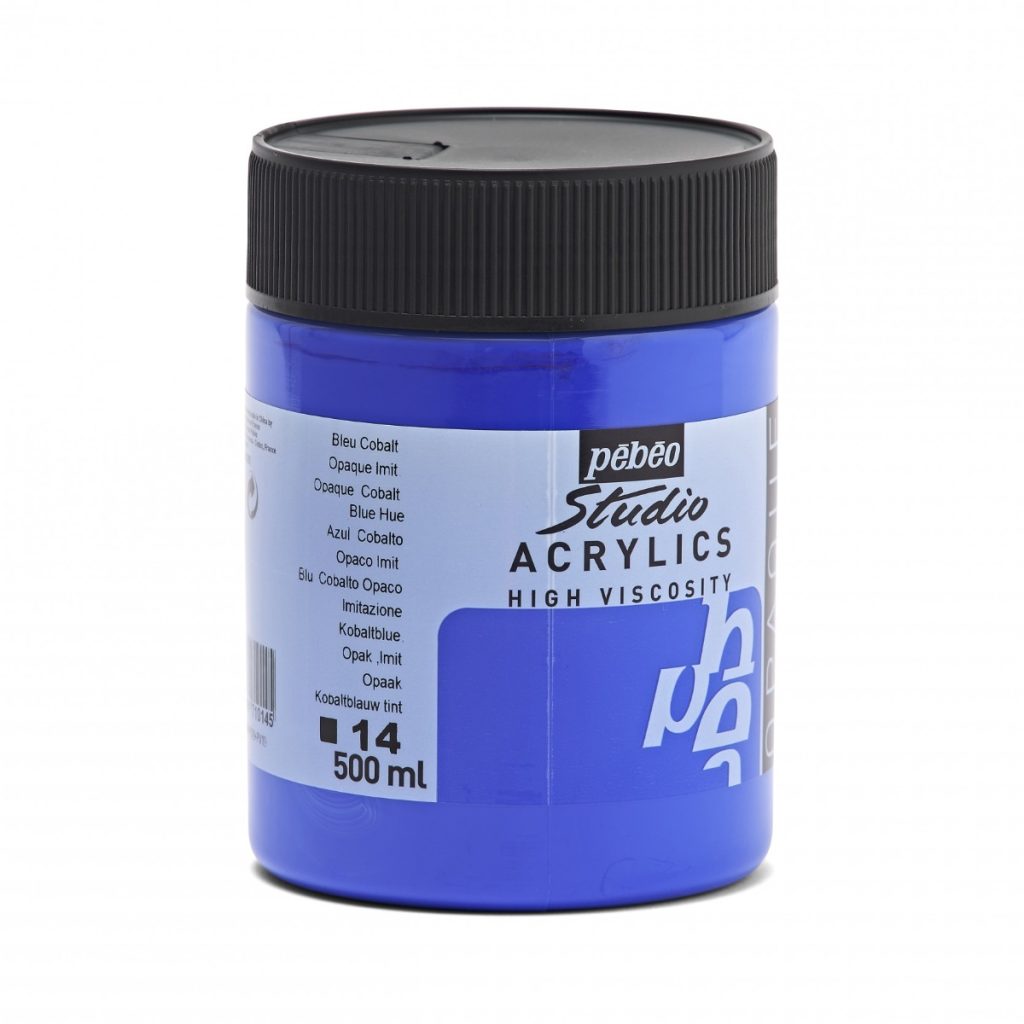 Pébéo ACRYLIQUE FINE STUDIO ACRYLICS 500 ML BLEU COBALT OPAQUE IMITATION Vue de droite