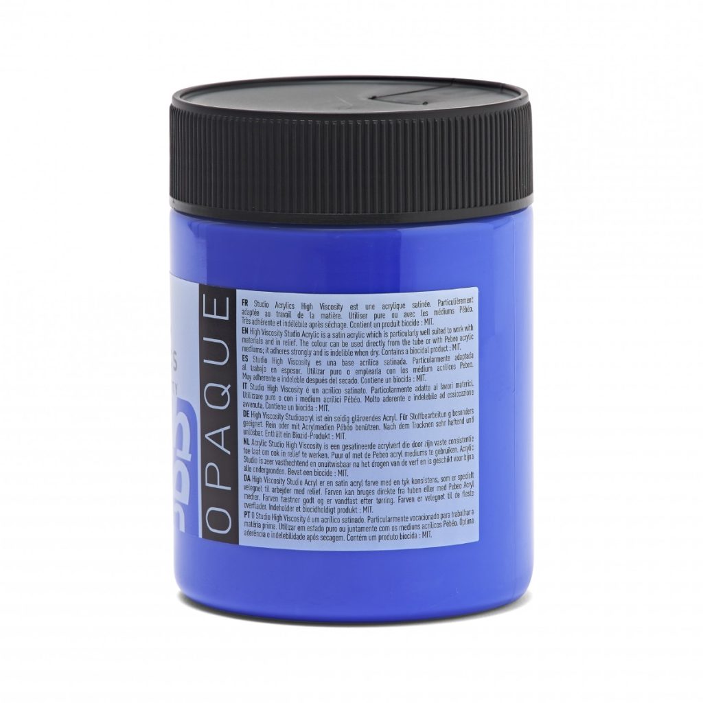 Pébéo ACRYLIQUE FINE STUDIO ACRYLICS 500 ML BLEU COBALT OPAQUE IMITATION Vue de dos