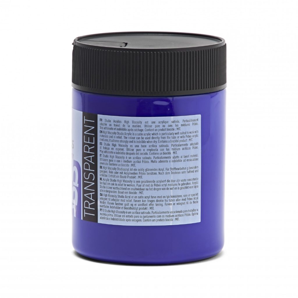 Pébéo ACRYLIQUE FINE STUDIO ACRYLICS 500 ML BLEU OUTREMER FONCE Vue de dos