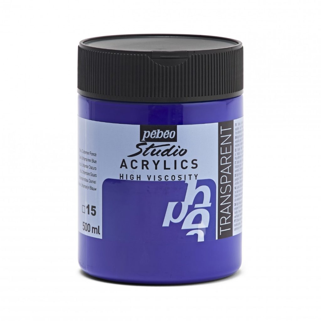 Pébéo ACRYLIQUE FINE STUDIO ACRYLICS 500 ML BLEU OUTREMER FONCE Vue de face