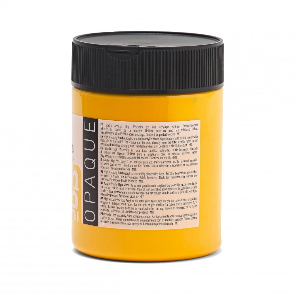 Pébéo ACRYLIQUE FINE STUDIO ACRYLICS 500 ML JAUNE CADMIUM MOYEN IMITATION Vue de dos