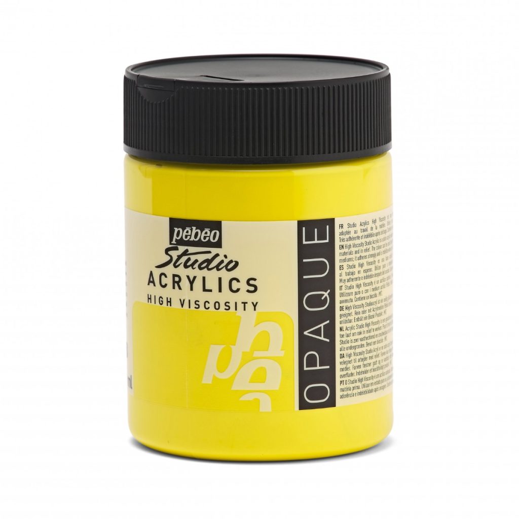 Pébéo ACRYLIQUE FINE STUDIO ACRYLICS 500 ML JAUNE PRIMAIRE OPAQUE Vue de gauche