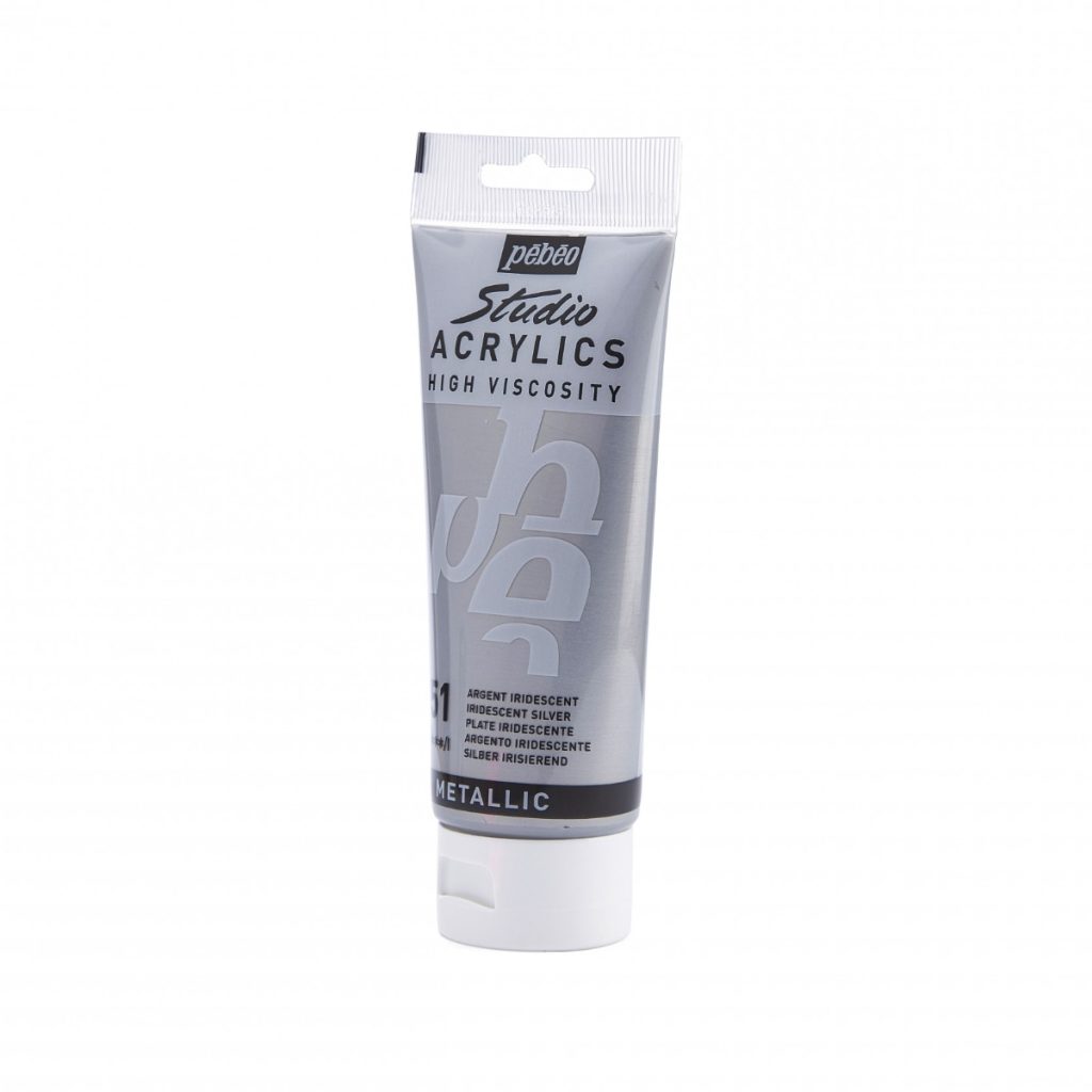 Pébéo ACRYLIQUE FINE STUDIO ACRYLICS 100 ML ARGENT Vue de gauche