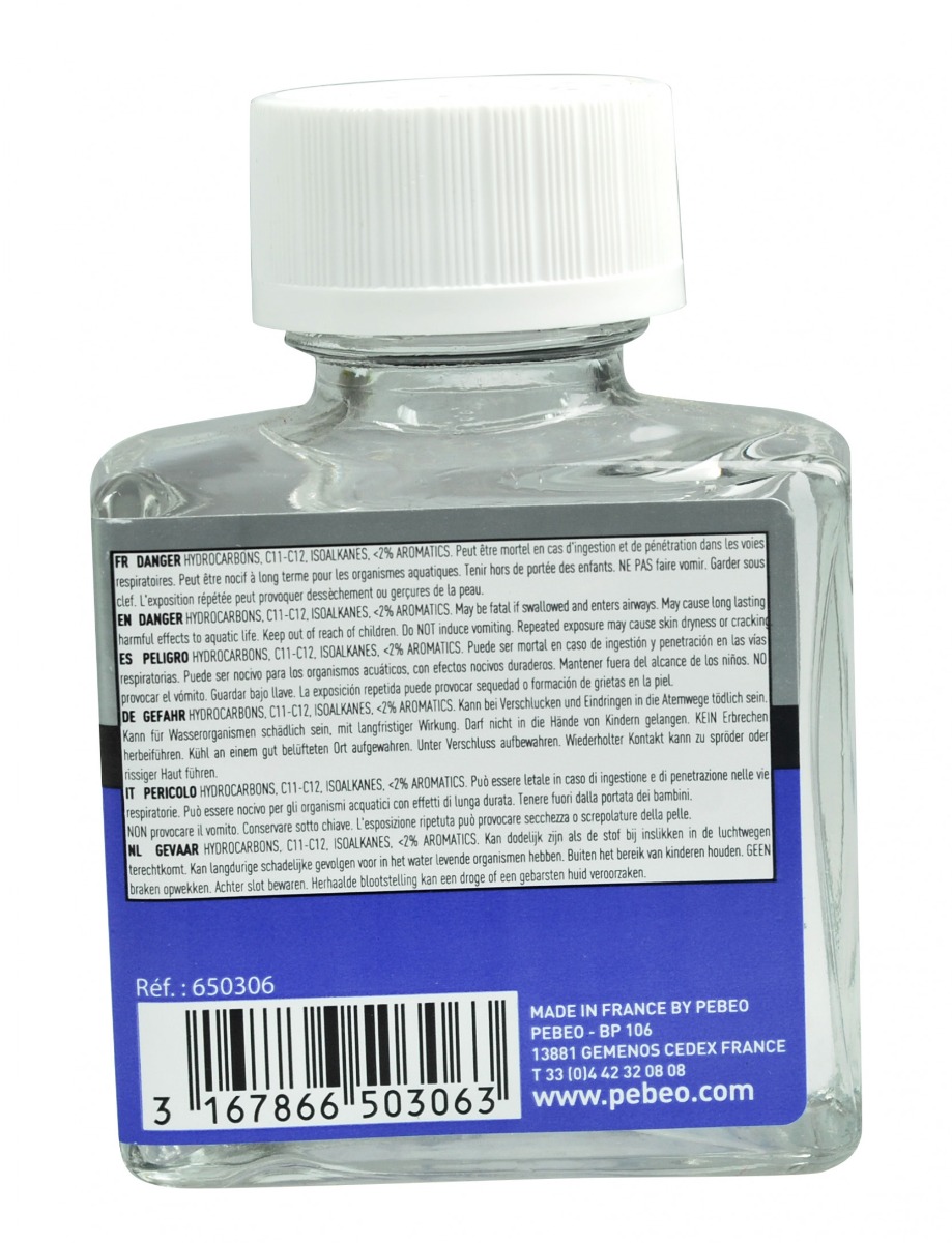 Pébéo ESSENCE MINERALE INODORE 75 ML Vue de dos